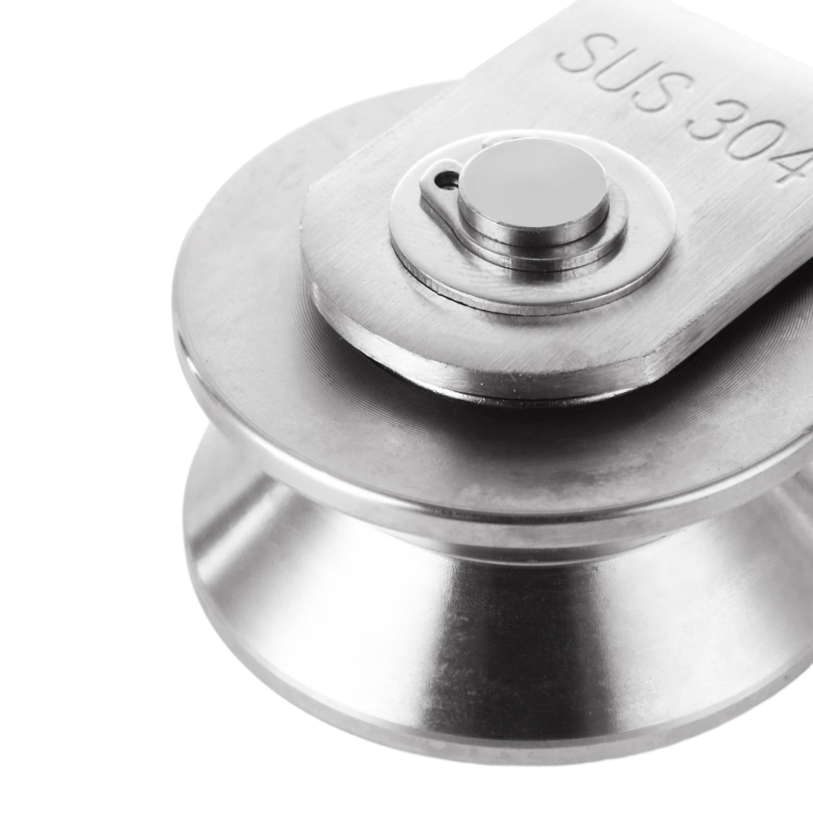 2 Pack 48mm V Groove Wheel Pulley - 304 Stainless Steel Silent Pulley Block with 880lb Load Capacity - Heavy Duty Caster Wheels for Sliding Gates, Material Handling & Moving Equipment - Perfect for Warehouse, Garage Doors & Industrial Applications