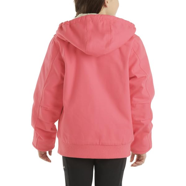 Carhartt Girls' Insulated Zip-Front Canvas Hooded Jacket - Warm Winter Coat for Outdoor Play & School Activities