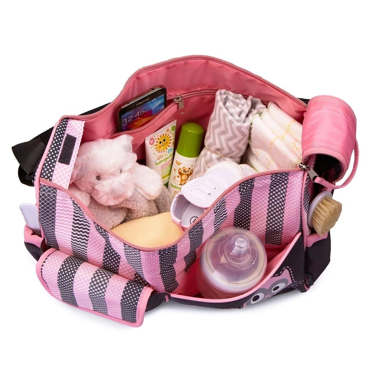 Babyboom Owl Duffle Diaper Bag - Stylish & Spacious Baby Essentials Organizer for Travel, Outings & Daily Use