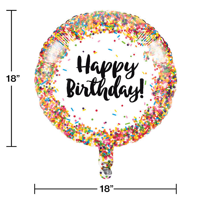 10 Pack Bulk Confetti Sprinkles Mylar Balloons for Birthday Parties, Baby Showers & Wedding Decorations - Assorted Colors