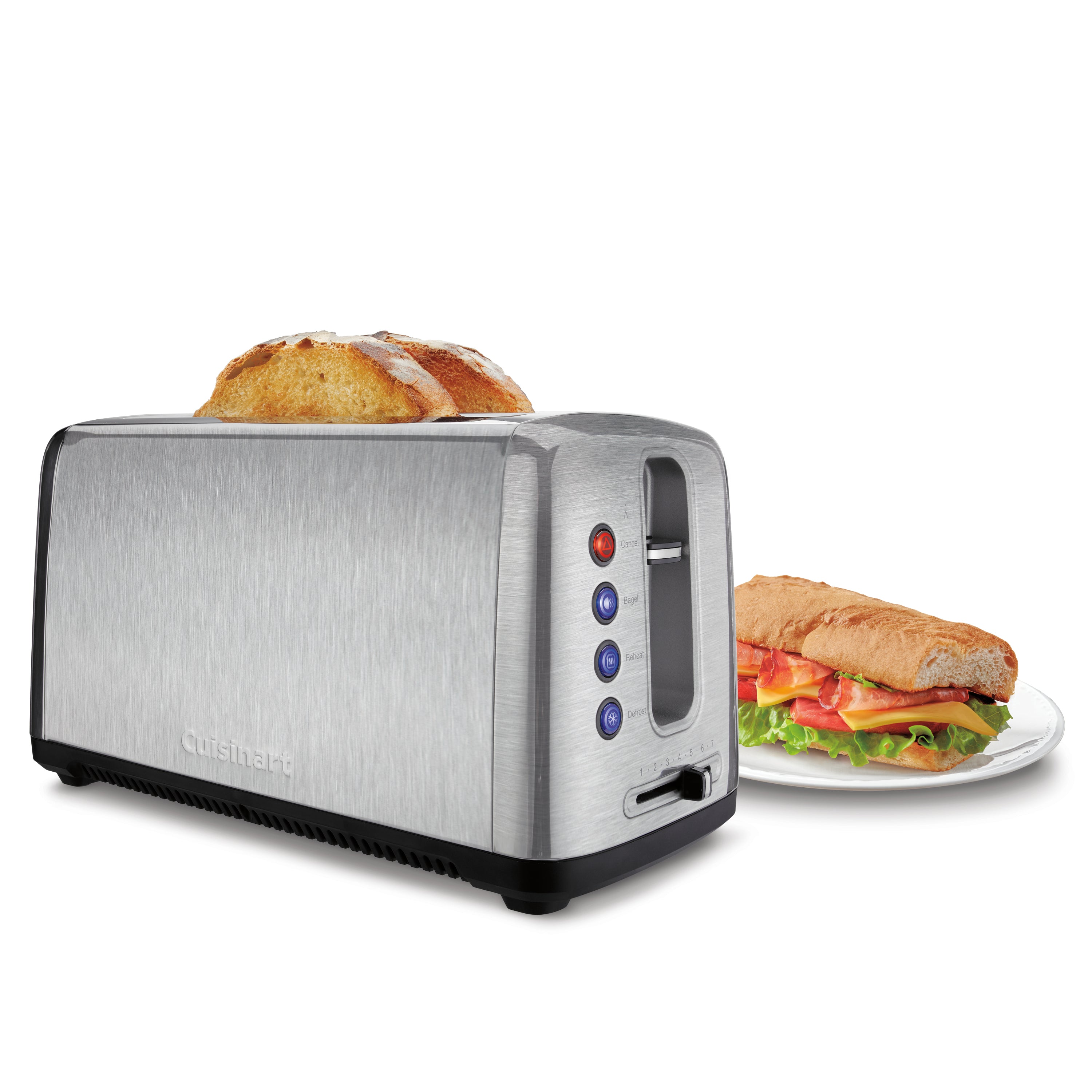 Cuisinart CPT 2400C Artisan Bread Toaster - 4 Slice Stainless Steel Toaster with Extra Wide Slots for Bagels & Thick Slices - Perfect for Breakfast, Sandwiches & Home Baking