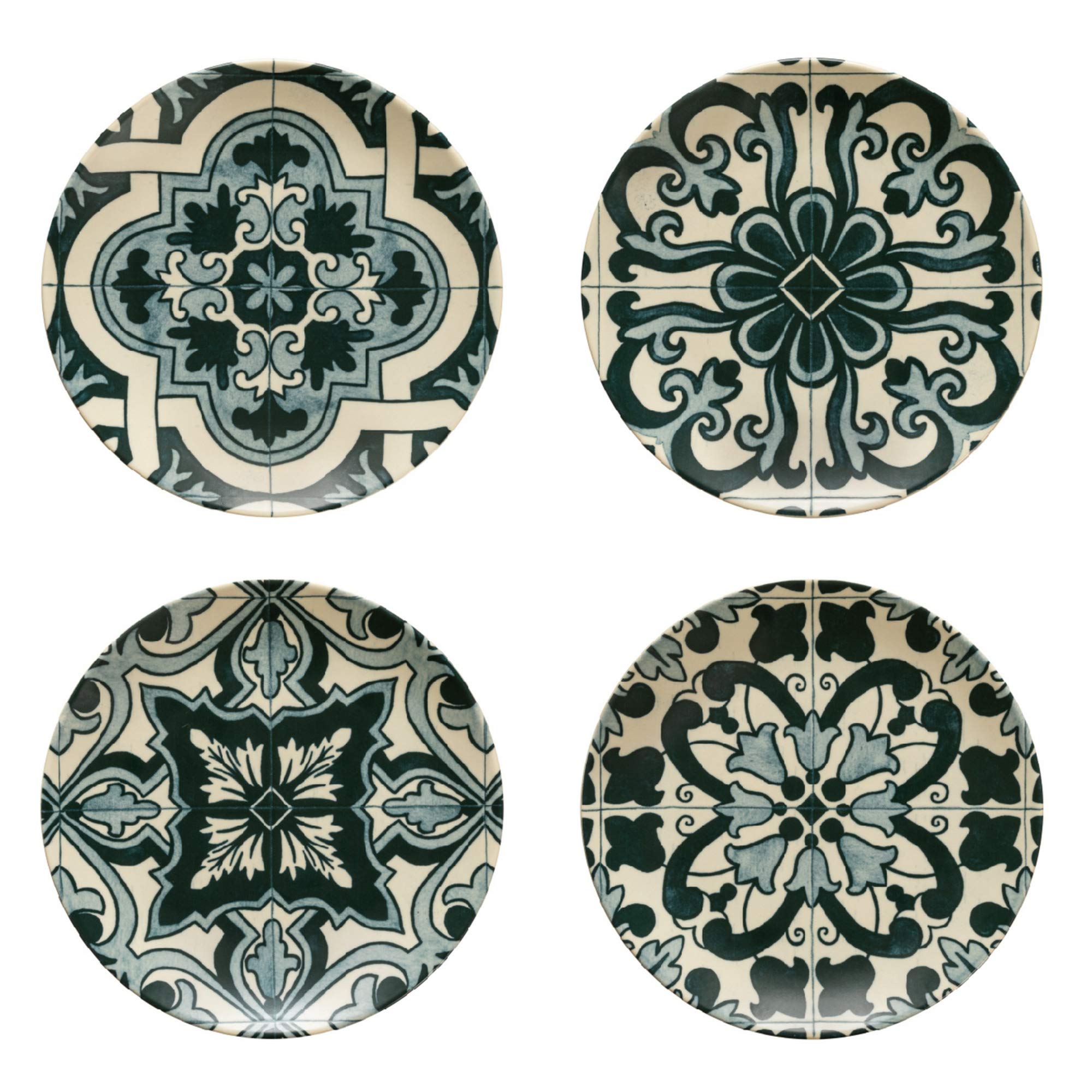 Costa Nova Elements Collection Stoneware Dinnerware Set - 4 Salad & Dessert Plates 8