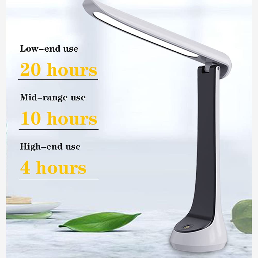 USB Rechargeable LED Desk Lamp - 3-Level Dimmable, Foldable Study Lamp for Students, Bedside Reading Light with Charging Port | Perfect for Dorm Rooms, Home Office & Nightstand Use