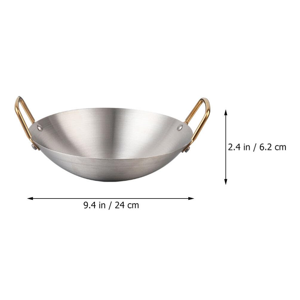 Premium Stainless Steel Amphora Wok Pan - 12 Inch Double Handled Stir Fry Pan for Ramen, Stews & Camping Cooking - Durable Nonstick Kitchen Cookware for Home & Outdoor Use