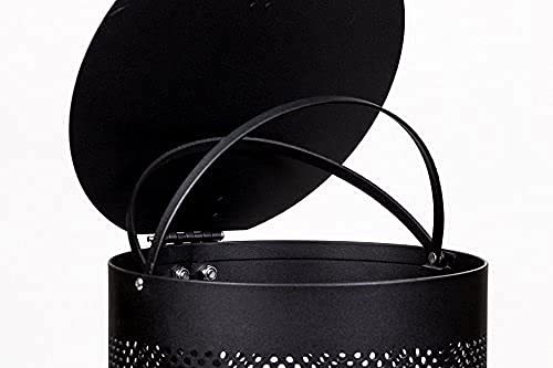 10 Gallon Aluminum Trash Can with Tie Handle Roll - Matte Black Kitchen & Office Waste Bin for Home, Restaurant, and Commercial Use