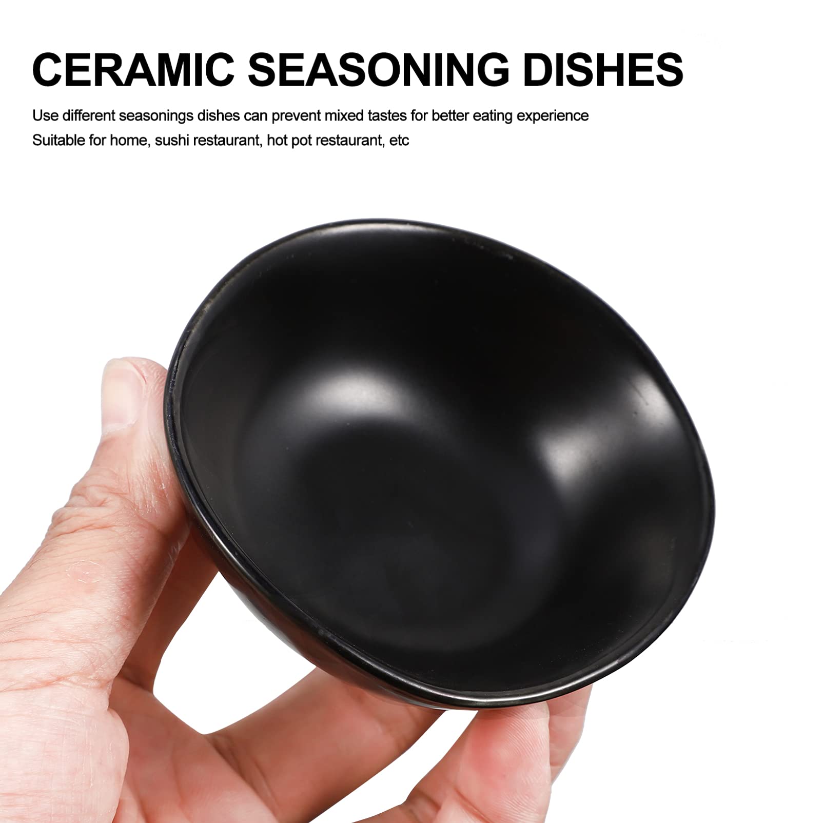 Hemoton 4-Piece Ceramic Dipping Bowls Set - Japanese Soy Sauce Dishes for Sushi, Steak & Wasabi