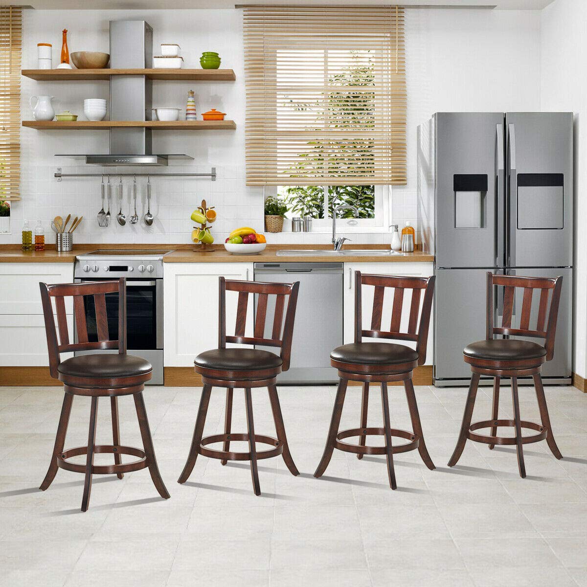 COSTWAY 4-Piece Bar Stool Set - 25