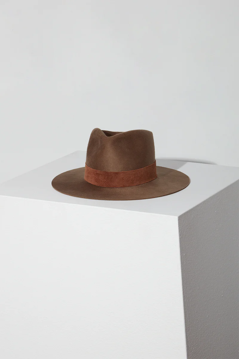 Janessa Leoné Alara Hat for Women - Chestnut Brown Wide Brim Sun Hat for Beach, Summer, and Outdoor Activities