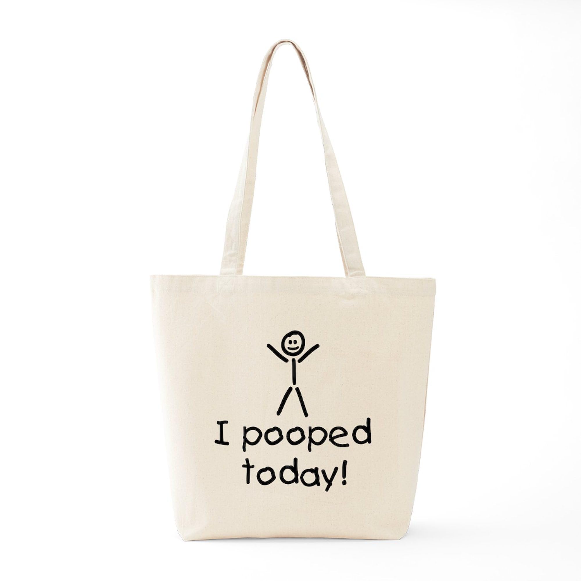 Funny 'I Pooped Today' Natural Canvas Tote Bag - Reusable Grocery Shopping Bag for Humor Lovers | Perfect for Grocery Trips, Beach Days & Gag Gifts