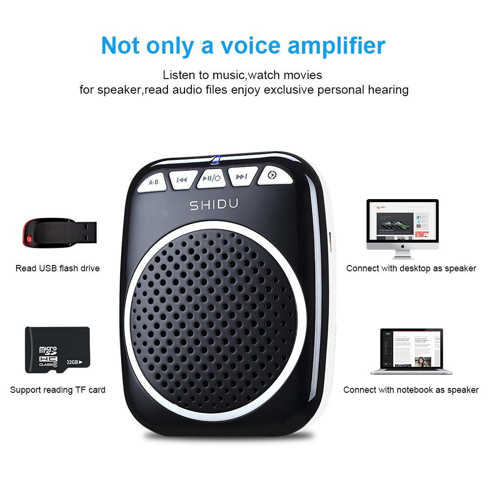 Portable Voice Amplifier with Headset Microphone - Rechargeable & Lightweight for Teachers, Coaches, Tour Guides, Sales Promoters | Ideal for Classroom, Outdoor Events, Public Speaking & Presentations