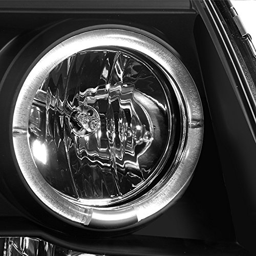 AKKON Black Bezel Projector Headlights + LED Tail Light Combo for 2005-2011 Toyota Tacoma - Dual Halo LED Lights for Off-Road & Night Driving