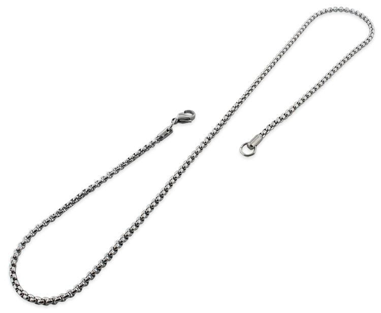 3MM Stainless Steel Round Box Chain Necklace for Women & Men - Durable Everyday Jewelry for Casual & Formal Outfits