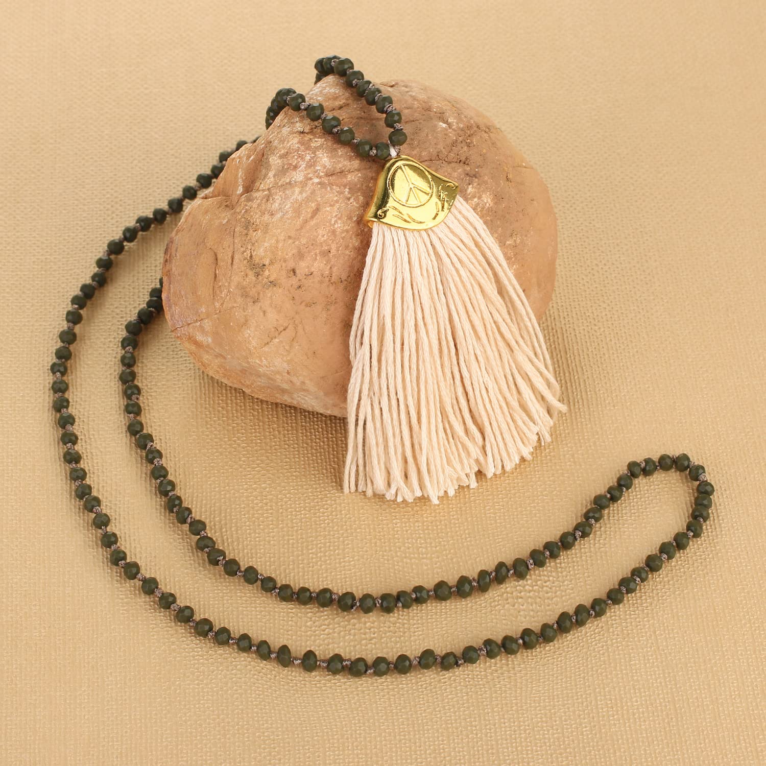 KELITCH Handmade Crystal Pearl Tassel Necklace for Women - Elegant Bohemian Jewelry Gift for Valentine's Day, Date Night & Special Occasions