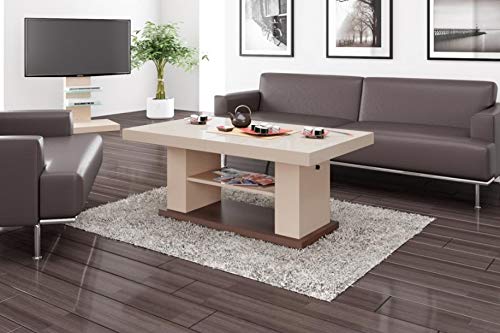 Sierra Modern Coffee Table in Cappuccino Finish - Stylish Living Room Center Table for Small Spaces, Home Decor & Entertaining