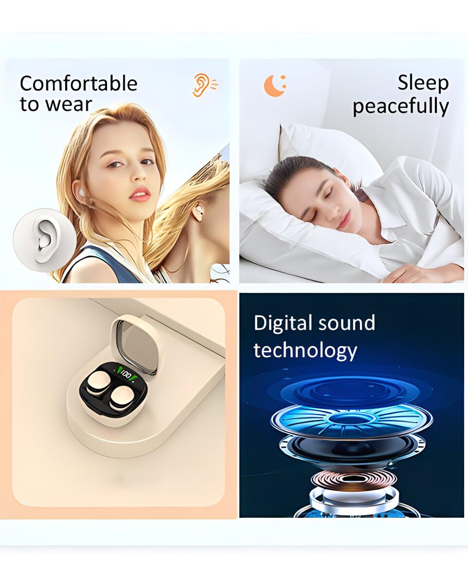 Sleep Earbuds for Side Sleepers - Noise Canceling Wireless Headphones for Small Ears, Comfortable Mini In-Ear Bluetooth Headphones for Sleeping, Travel & Meditation | Perfect for Night Use, Airplane & Office