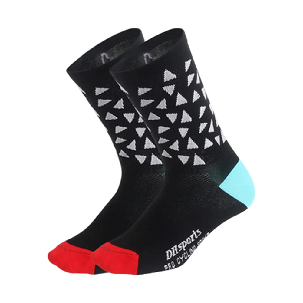 Cycling Socks for Men & Women - Breathable Bike Riding Socks for XC, MTB & BMX - Athletic Ankle Socks in Black, Pink, White, Green & Yellow - Perfect for Road Cycling, Mountain Biking & Indoor Training