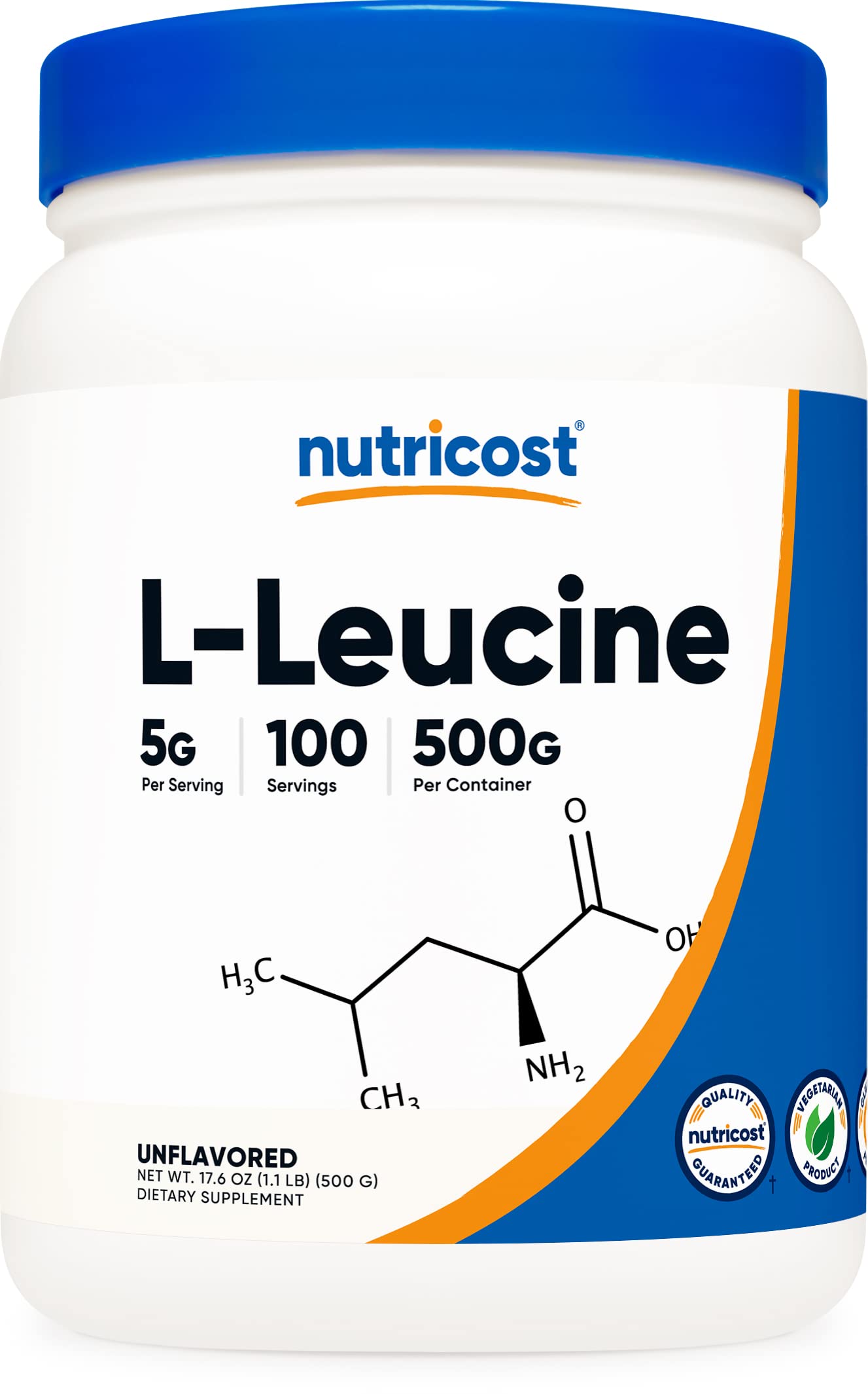 Nutricost Pure L-Leucine Powder 500g - Unflavored Branched Chain Amino Acid (BCAA) Supplement for Muscle Recovery & Workout Performance - Ideal for Athletes, Bodybuilders & Fitness Enthusiasts