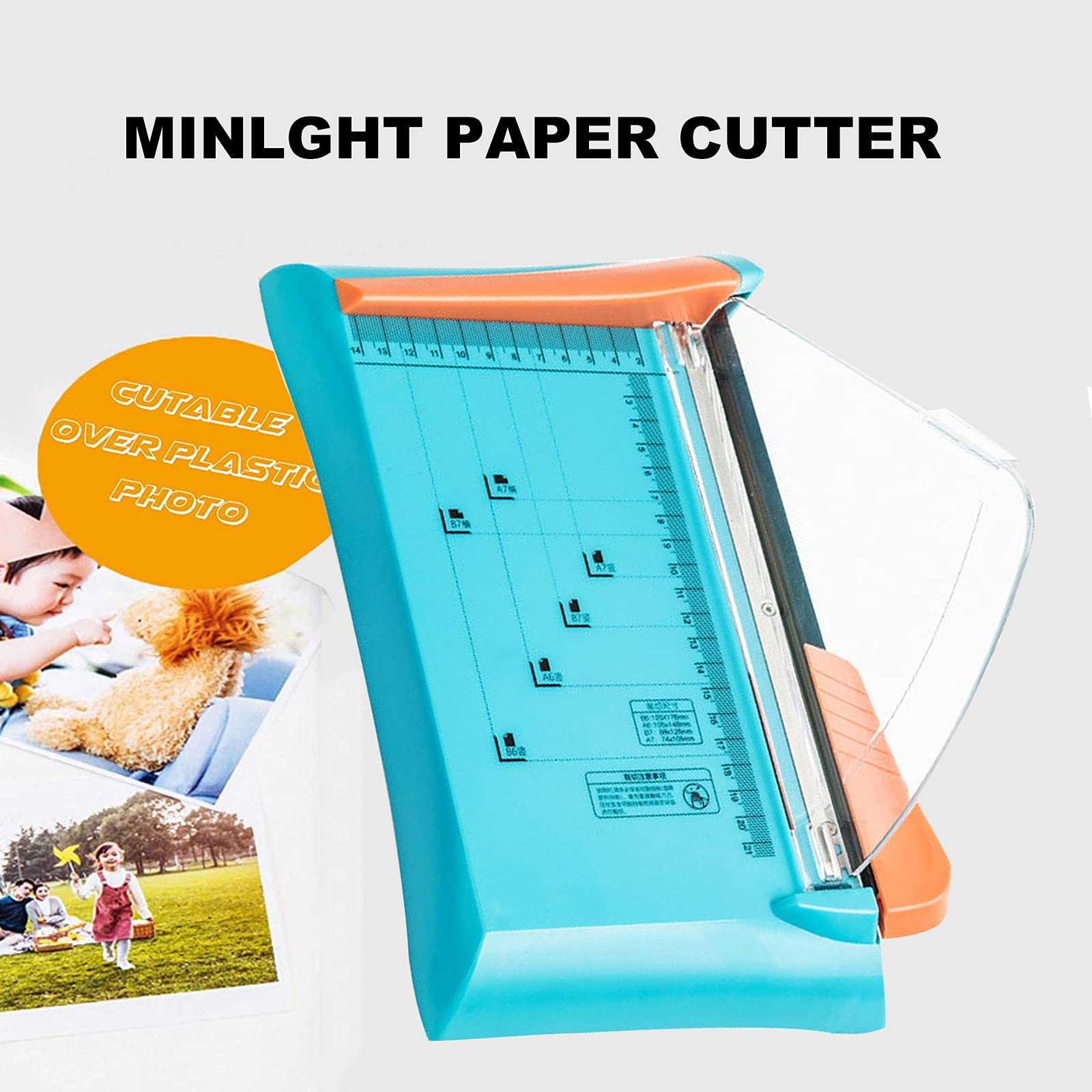 Mini A4 Paper Trimmer with Ruler - Precision Photo Guillotine Cutter for Paper, Cardstock, Foam & Craft Materials (Blue) - Perfect for Scrapbooking, Card Making & DIY Projects