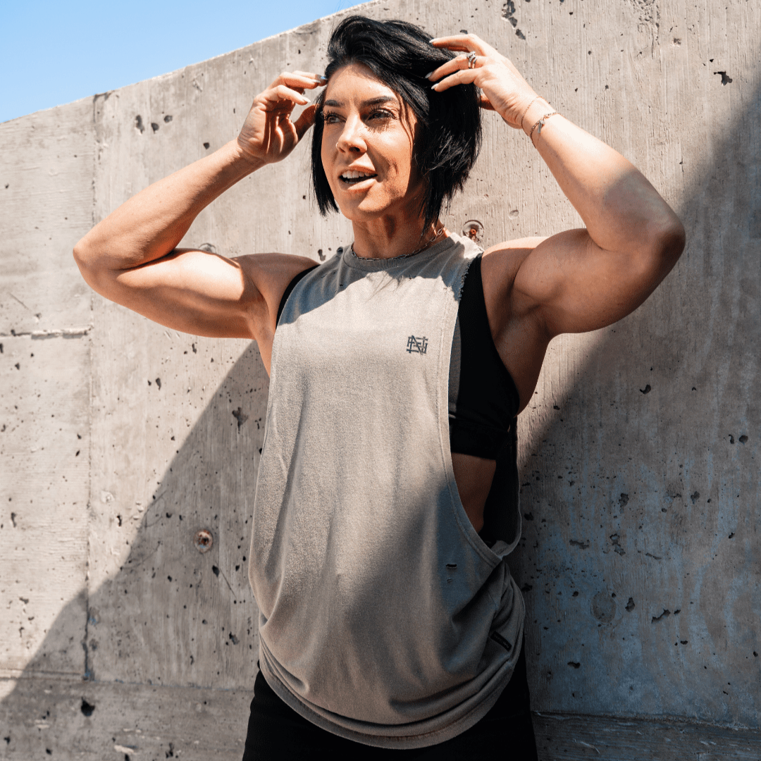 Distressed Moto Bro Tank Top - Earth Tone Vintage Style for Men | Perfect for Casual Wear, Gym, and Street Fashion