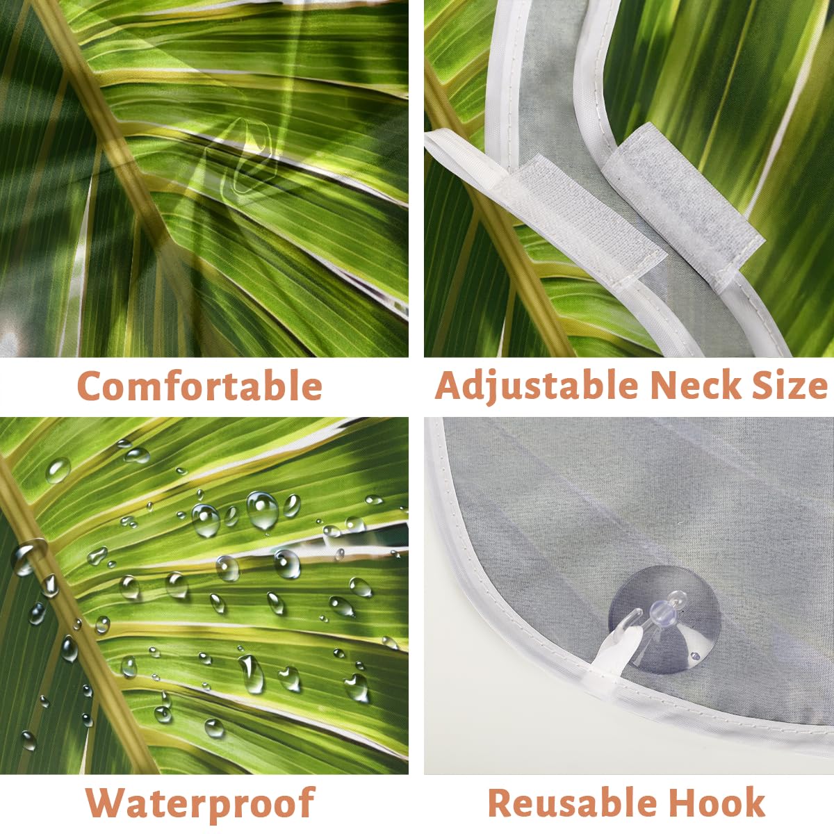 Men's Summer Palm Leaves Beard Shaving Bib - Waterproof Makeup & Hair Dye Apron for Barbers, Women's Haircut Cape, Sink Hair Catcher - Perfect for Beard Trimming, Salon Styling & Home Grooming