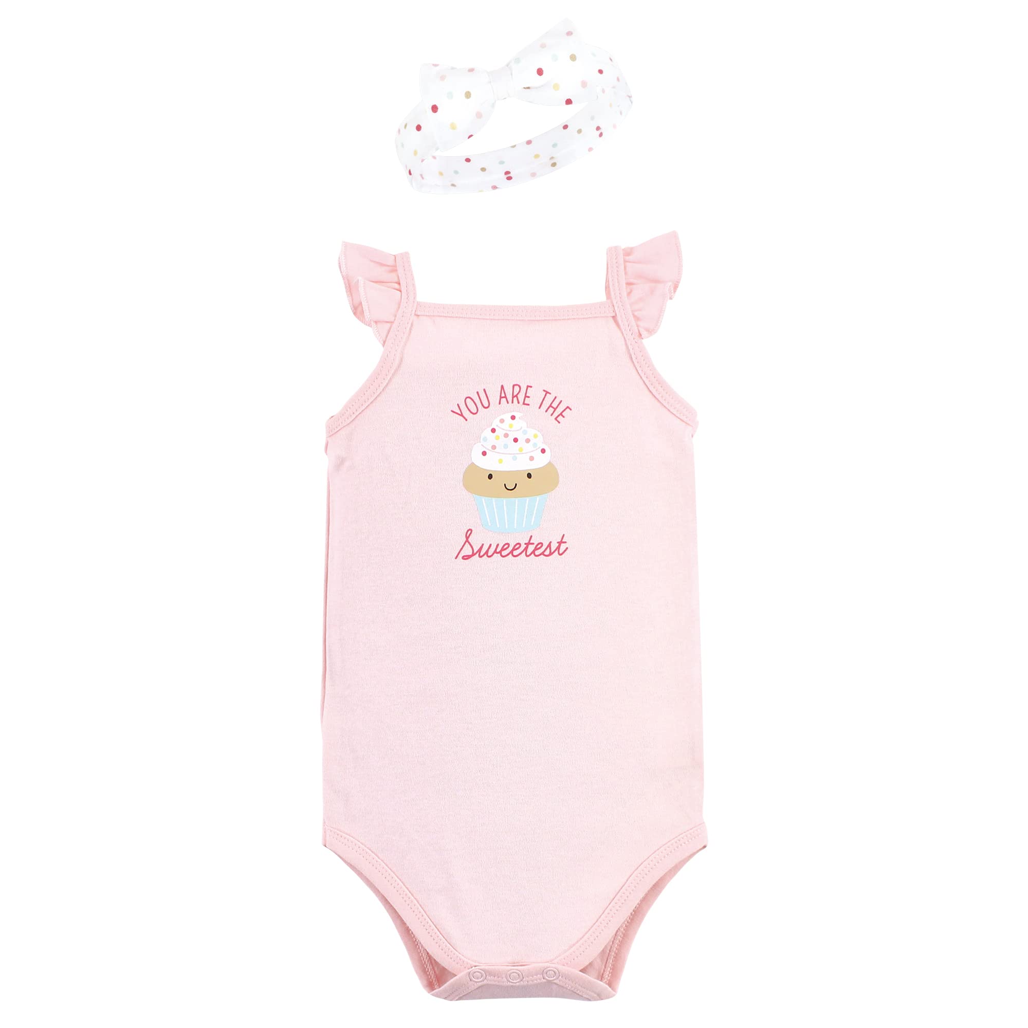 Hudson Baby Girls Sleeveless Bodysuit & Headband Set | Soft Cotton Baby & Toddler T-Shirt Outfit | Perfect for Playtime, Photoshoots & Everyday Wear