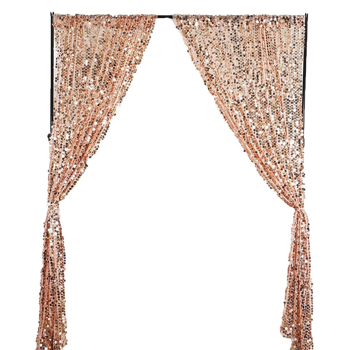 Sparkling Rose Gold Sequin Drapes - 9FT x 9FT Sequin Backdrop Curtains for Home Decor, Party Supplies, Thanksgiving & Christmas Decorations | Perfect for Weddings, Photo Booths & Holiday Celebrations