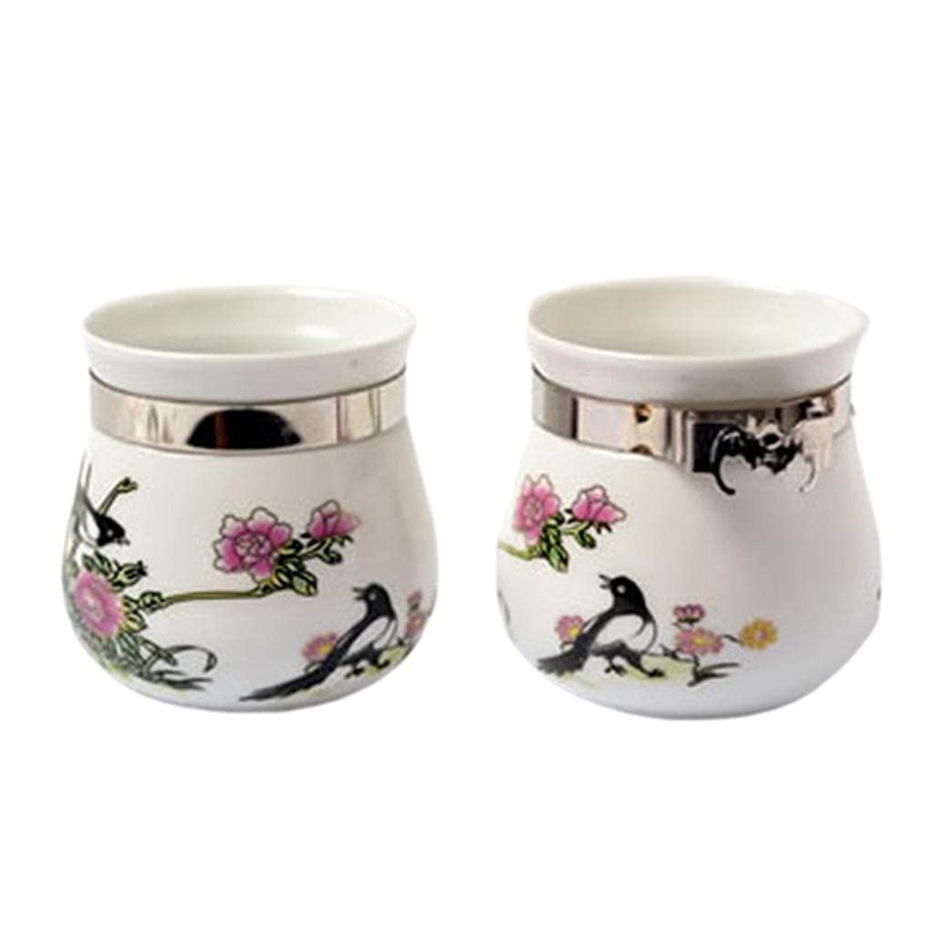 Baoblaze 2-Pack Ceramic Bird Feeder Bowls for Parrots, Pigeons & Small Birds - Durable Cage Cups for Food & Water - Perfect for Aviaries, Cages & Outdoor Use