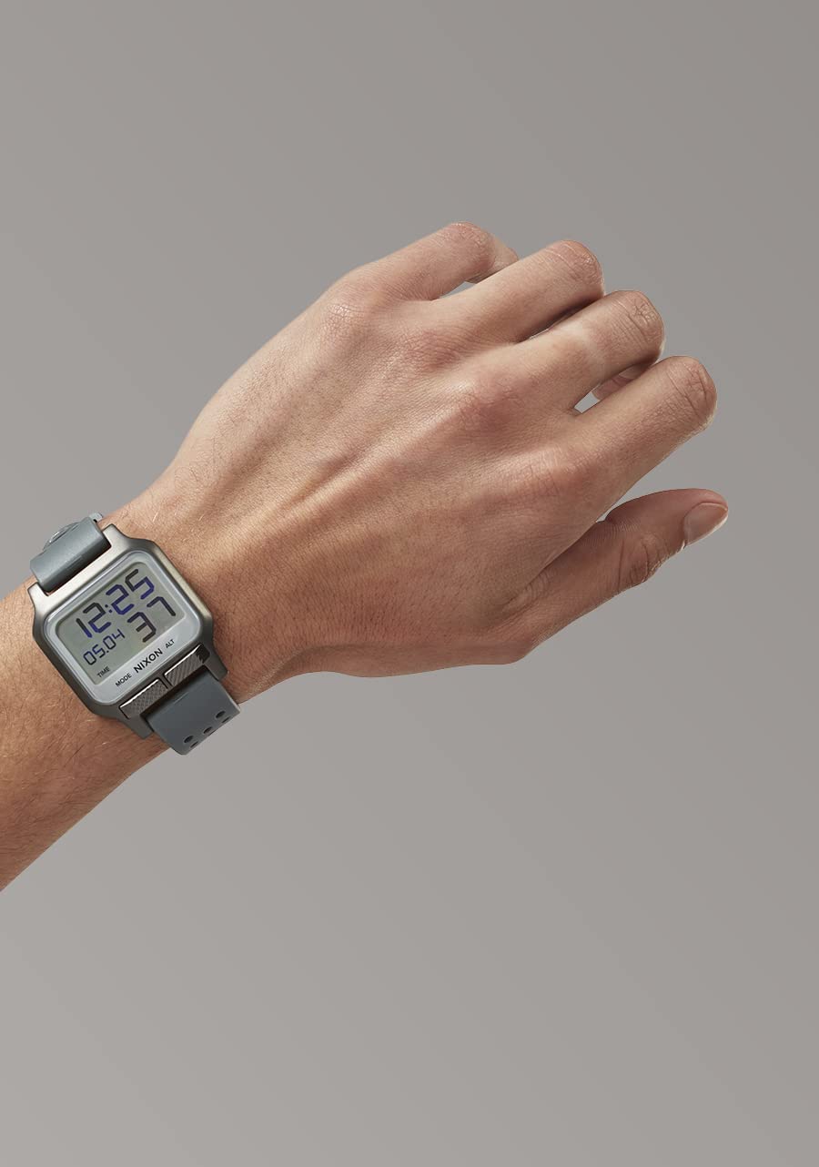 NIXON Heat A1320 Digital Sports Watch for Men & Women - 38mm Ultra Thin Lightweight Design with LCD Display - 100M Water Resistant for Swimming, Running & Workouts - 20mm PU Strap - Perfect for Gym, Outdoor Activities & Everyday Wear