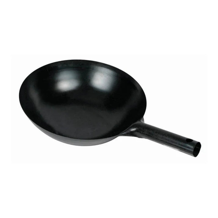 Winco 16-Inch Carbon Steel Chinese Wok Pan - Professional Restaurant-Grade Stir Fry Pan with Wooden Handle - Perfect for Stir-Frying, Deep Frying & Asian Cooking