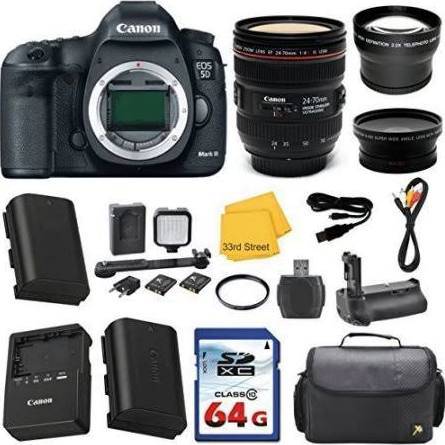 Canon EOS 5D Mark IV 30.4MP Full Frame DSLR Camera with EF 24-70mm f/4L IS USM Lens & 64GB SD Card - Professional Photography, Wedding, Travel & Landscape Shooting