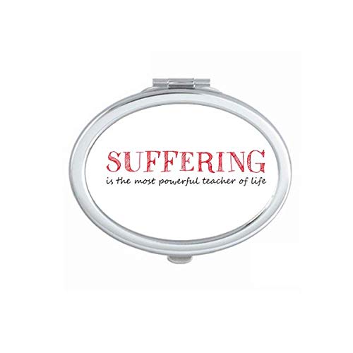 DIYthinker Portable Folding Double-Sided Makeup Mirror with Inspirational Quote 'Suffering is The Most Powerful Teacher' - Perfect for Travel, Home Vanity & Salon Use