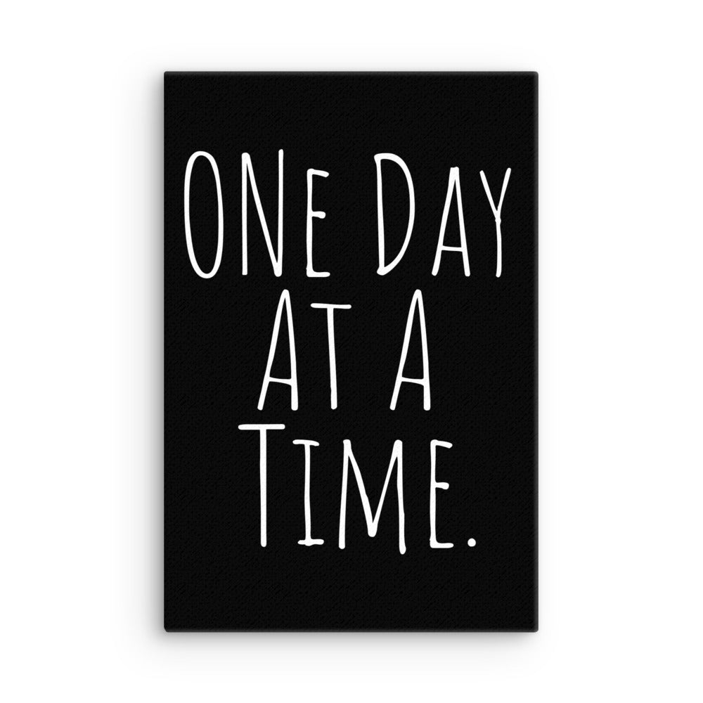 One Day at a Time Canvas - Motivational Recovery & Mindfulness Wall Art Decor for Home, Office, or Therapy Room - Perfect for Addiction Recovery, Mental Health Awareness & Daily Inspiration