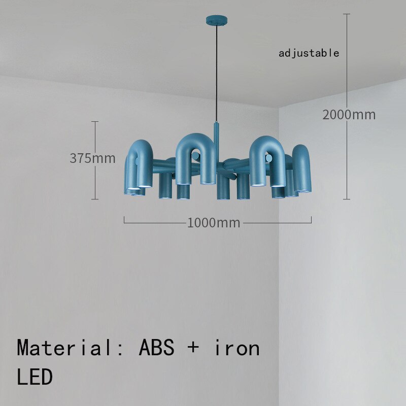 U-Shaped Chandelier - Modern Crystal Ceiling Light Fixture for Dining Room, Living Room & Bedroom | Elegant Lighting Decor for Home & Office Spaces