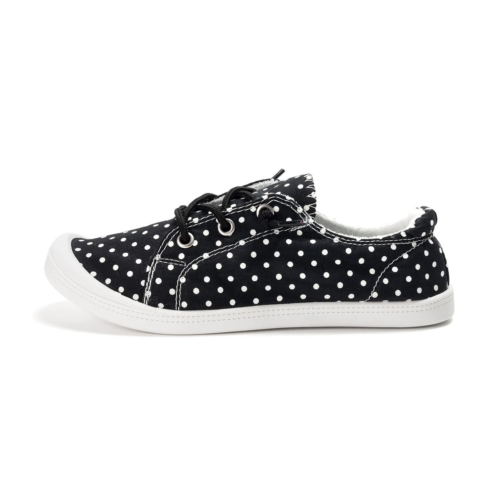 FunkyMonkey Women's Comfortable Low Top Canvas Slip-On Sneakers - Classic Casual Walking Shoes for Everyday Wear, Work & Travel