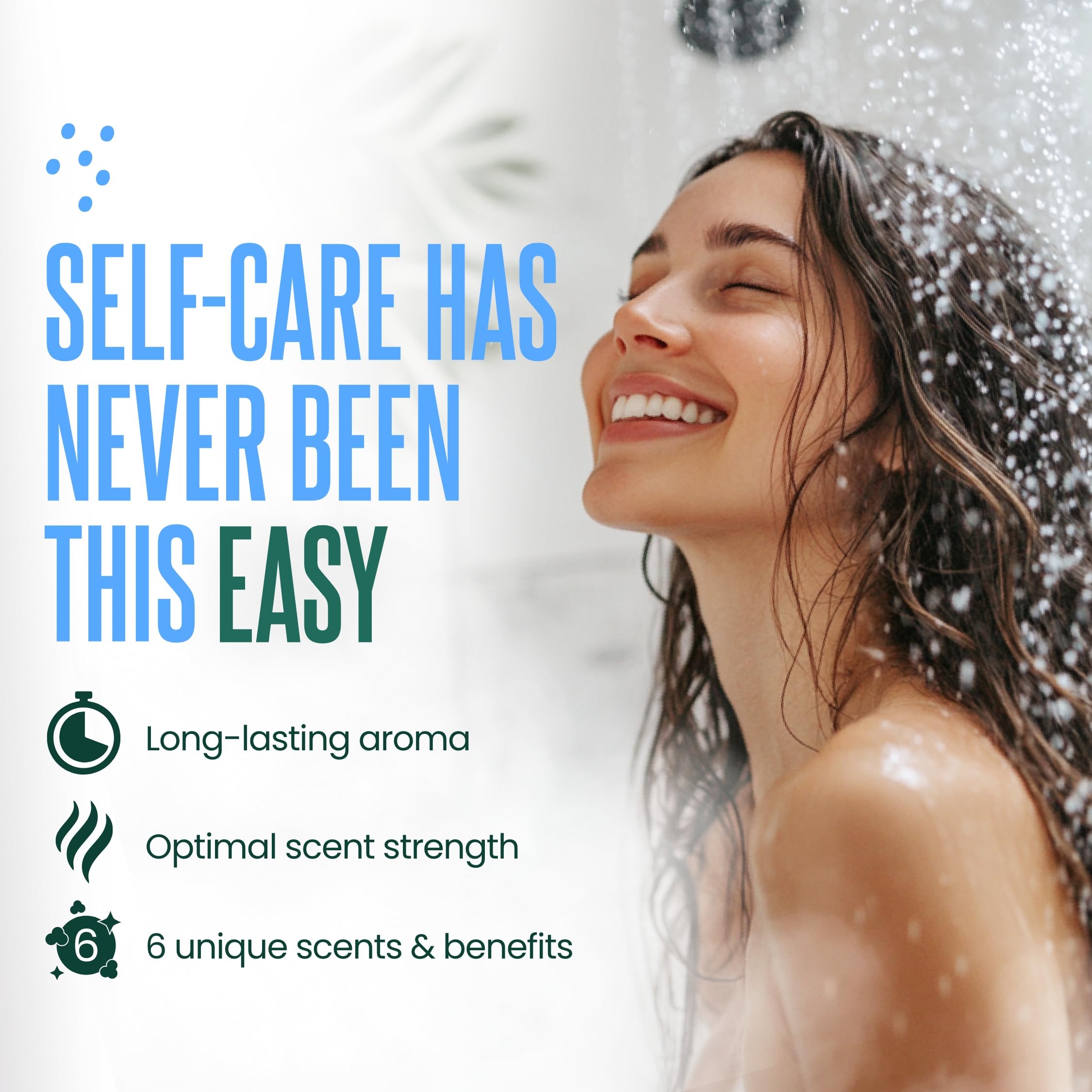 Cleverfy Aromatherapy Shower Steamers - Set of 6 Relaxing Blue Shower Bombs with Essential Oils for Stress Relief & Spa Experience at Home