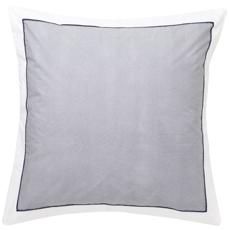 Premium Essex Navy Blue European Pillowcase - 100% Cotton Luxury Bedding for Home & Hotel Use - Perfect for Master Bedrooms, Guest Rooms & Airbnb Stays