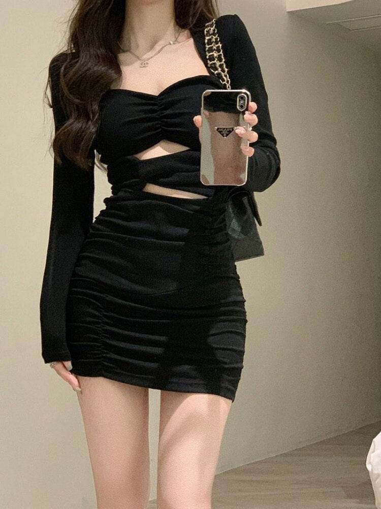 Sexy Black Bodycon Dress for Women - Slim Fit Club Party Dress for Night Out, Date Night & Special Occasions
