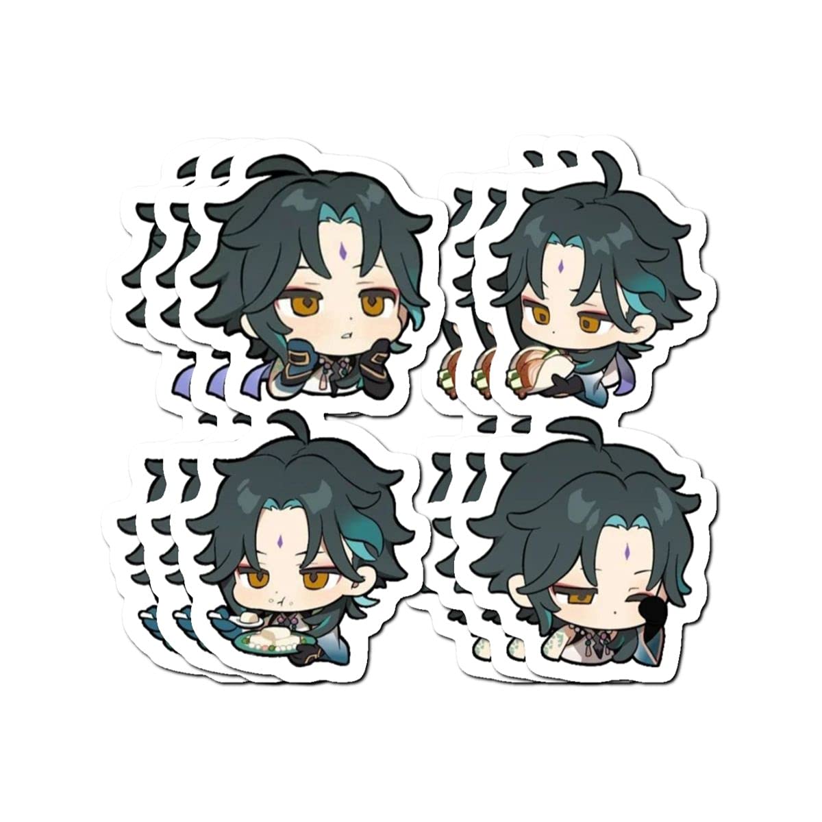 Xiao Anime Vinyl Stickers Pack of 3 - Waterproof Decals for Laptop, Water Bottle, Skateboard, Luggage & More - Perfect for Genshin Impact Fans, Journaling, Teens & Kids Room Decor
