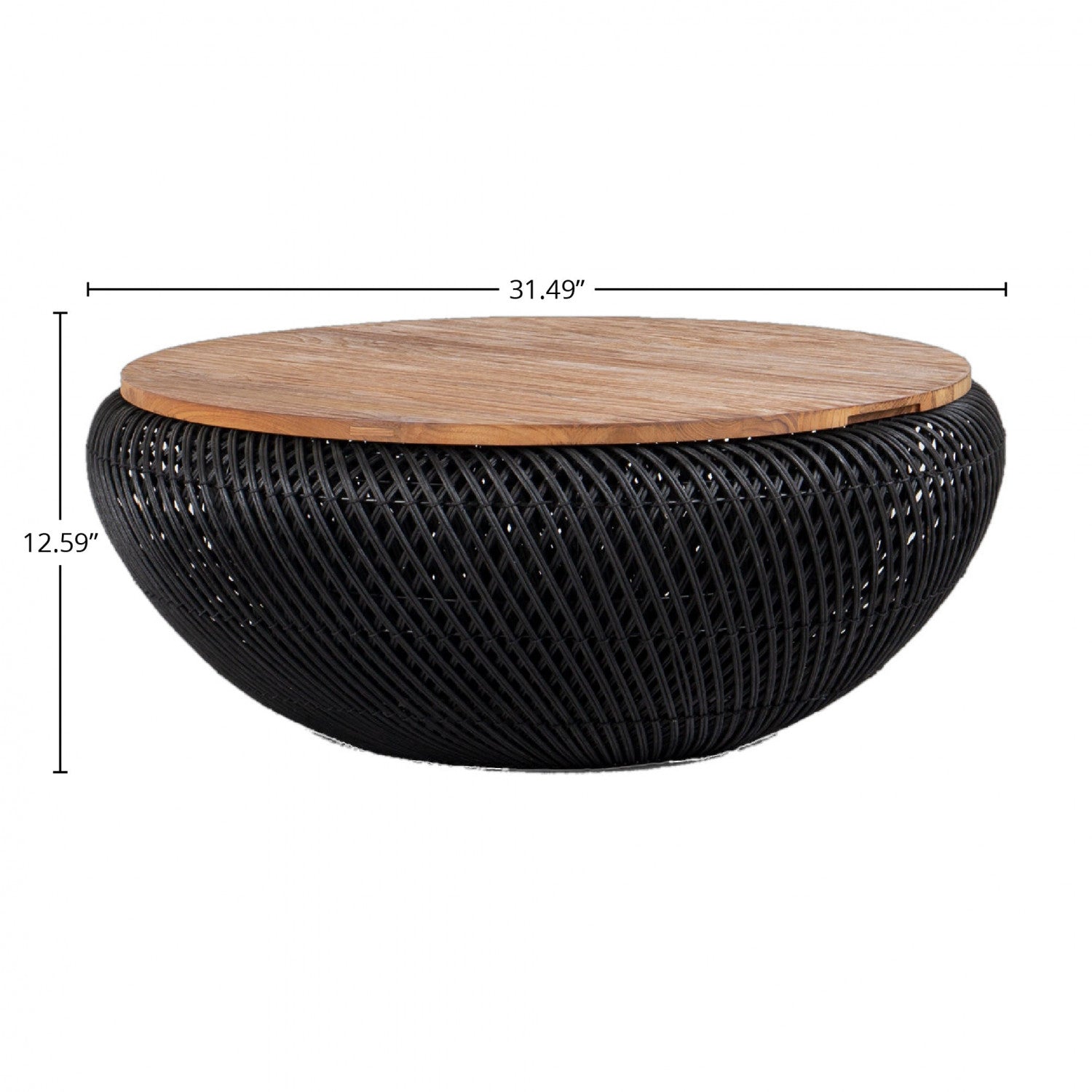 Modern Bayan Wave Coffee Table - Black Wooden Living Room Furniture for Small Spaces, Home Decor & Stylish Interior Design