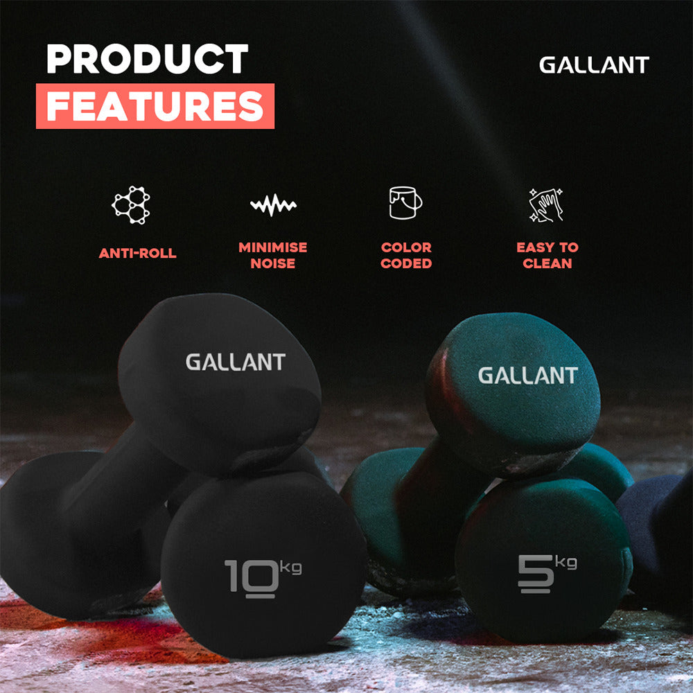 Premium Neoprene Dumbbell Set for Home Gym, Fitness & Aerobic Exercise - 2-Pack Iron Hand Weights for Strength Training, Cardio Workouts & Toning