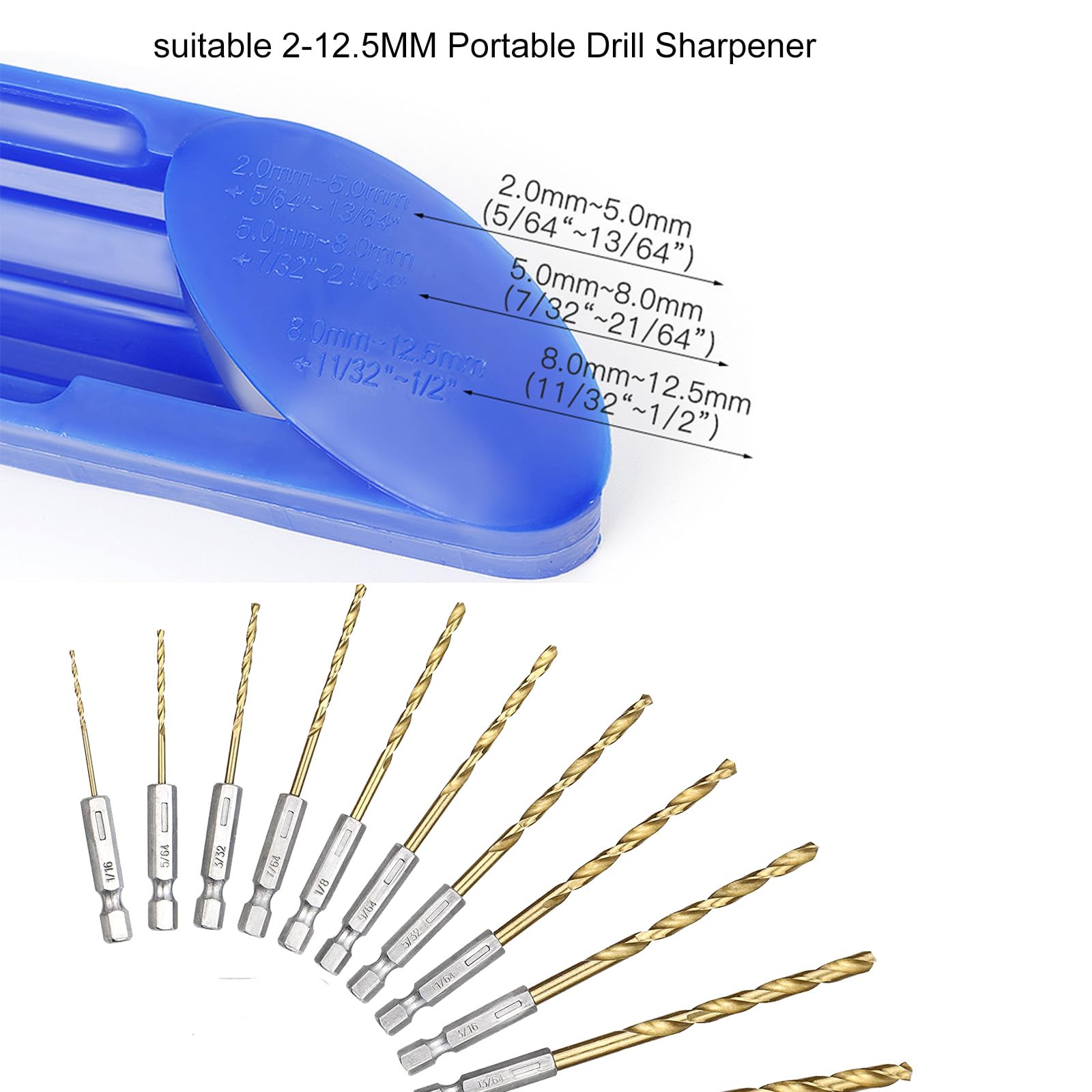 Diamond Drill Bit Sharpener - Portable Drill Bit Sharpening Tool with Diamond Grinding Wheel for Metal & Iron Drills | Perfect for DIY, Woodworking & Metalworking Projects