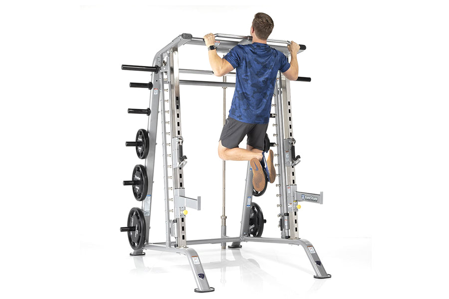 TuffStuff Evolution Smith Machine & Half Cage Combo (CSM 600) - Premium Home Gym Equipment for Strength Training & Weightlifting
