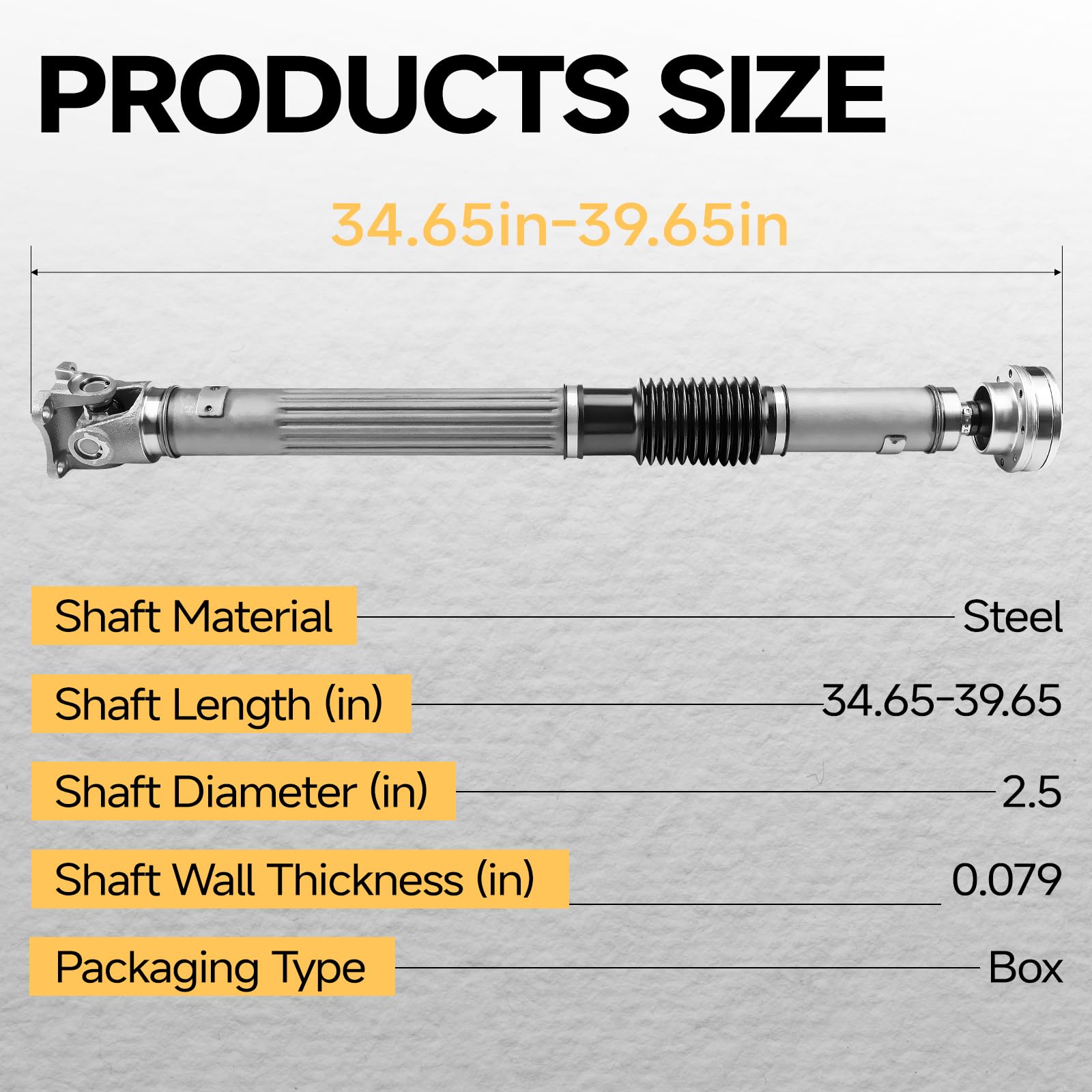 Front Drive Shaft Replacement for Jeep Gladiator JT 2020 3.6L AT 4WD & Wrangler JL 2018-2020 2.0T/3.6L AT 4WD - OEM #68272525AB - Perfect for Off-Roading & 4x4 Adventures