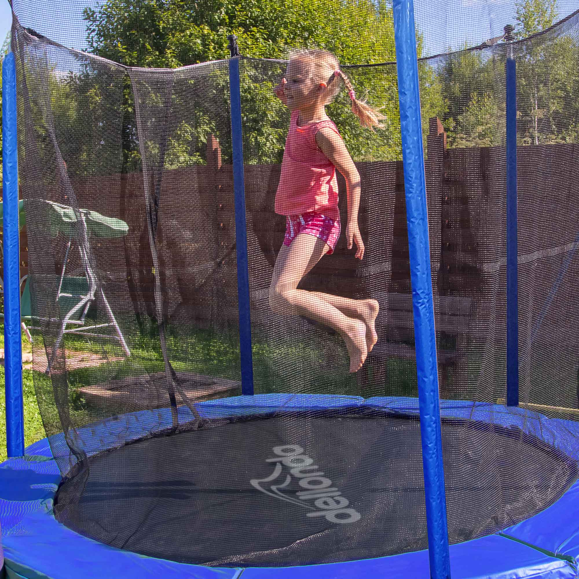 6ft Heavy Duty Outdoor Trampoline for Kids with Safety Enclosure Net - Includes Anchors & Ladder DL92 | Durable Backyard Bounce Toy for Children's Playtime, Exercise & Family Fun