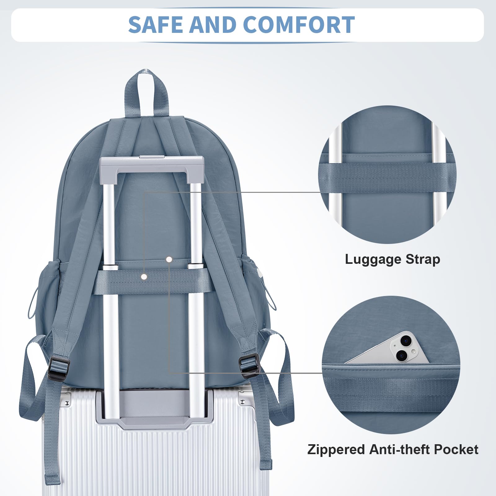 **Waterproof Cute Backpack for Women & Men - Lightweight School, College, Travel Bookbag - High School Backpack for Teen Girls & Boys - Durable Daypack for Casual Use, Hiking & Daily Commute**