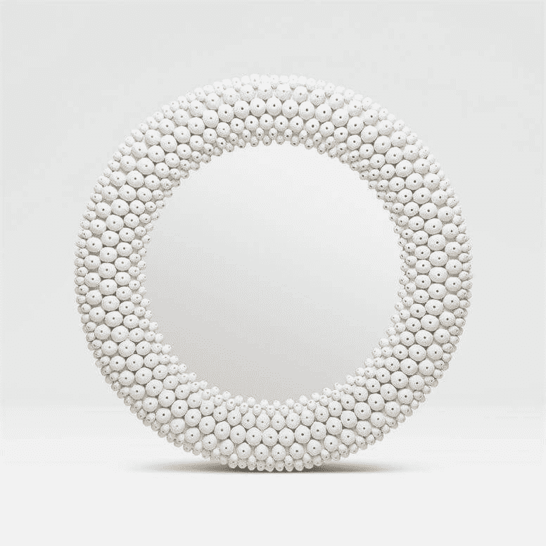 Ursula Sea Urchin Round Mirror - Decorative Wall Mirror for Bathroom, Bedroom, and Living Room - Unique Coastal Home Decor for Beach House or Nautical Theme