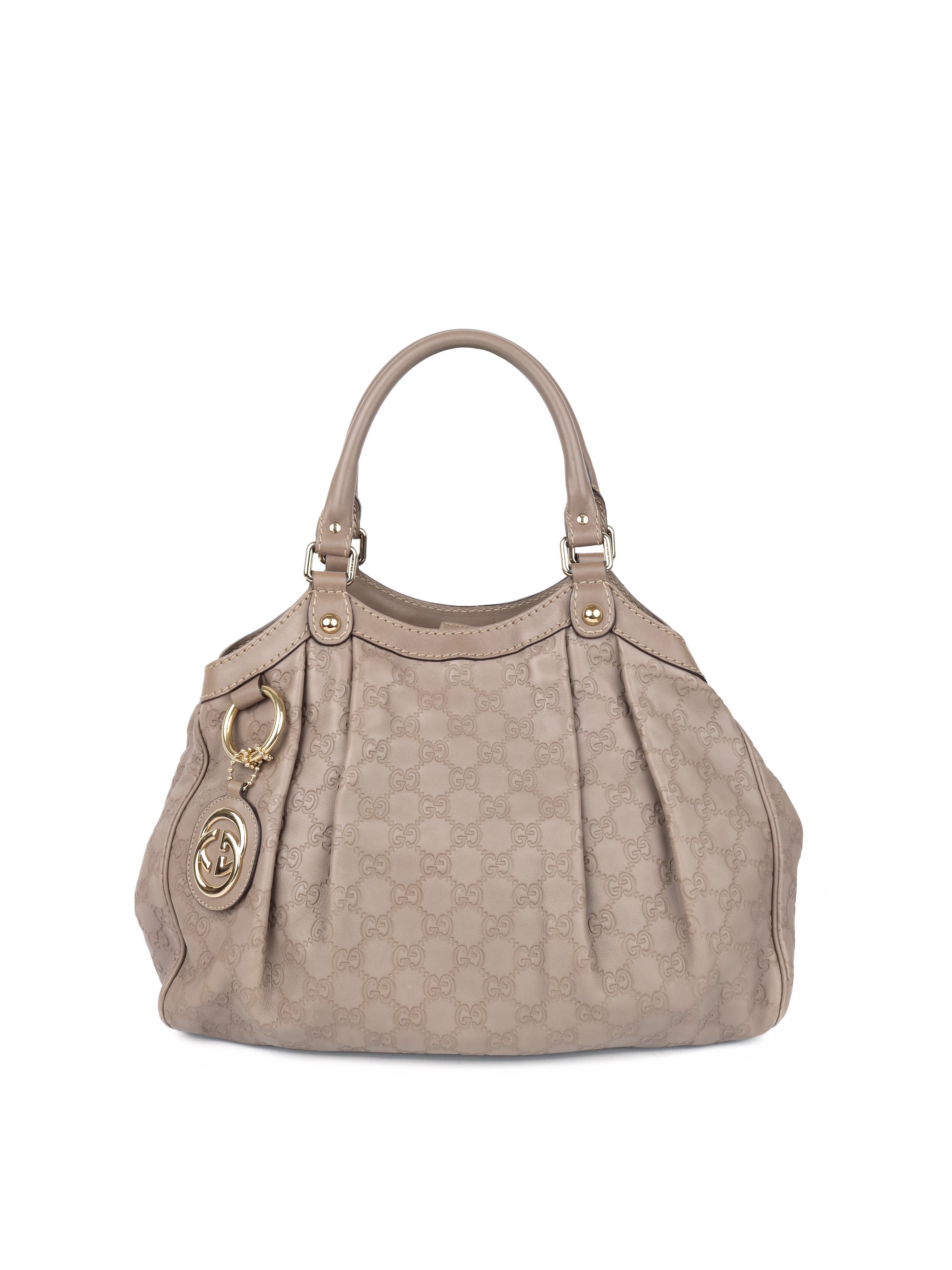 Gucci Grey Monogram Sukey Leather Tote Bag for Women - Luxury Designer Handbag for Work, Travel & Everyday Use