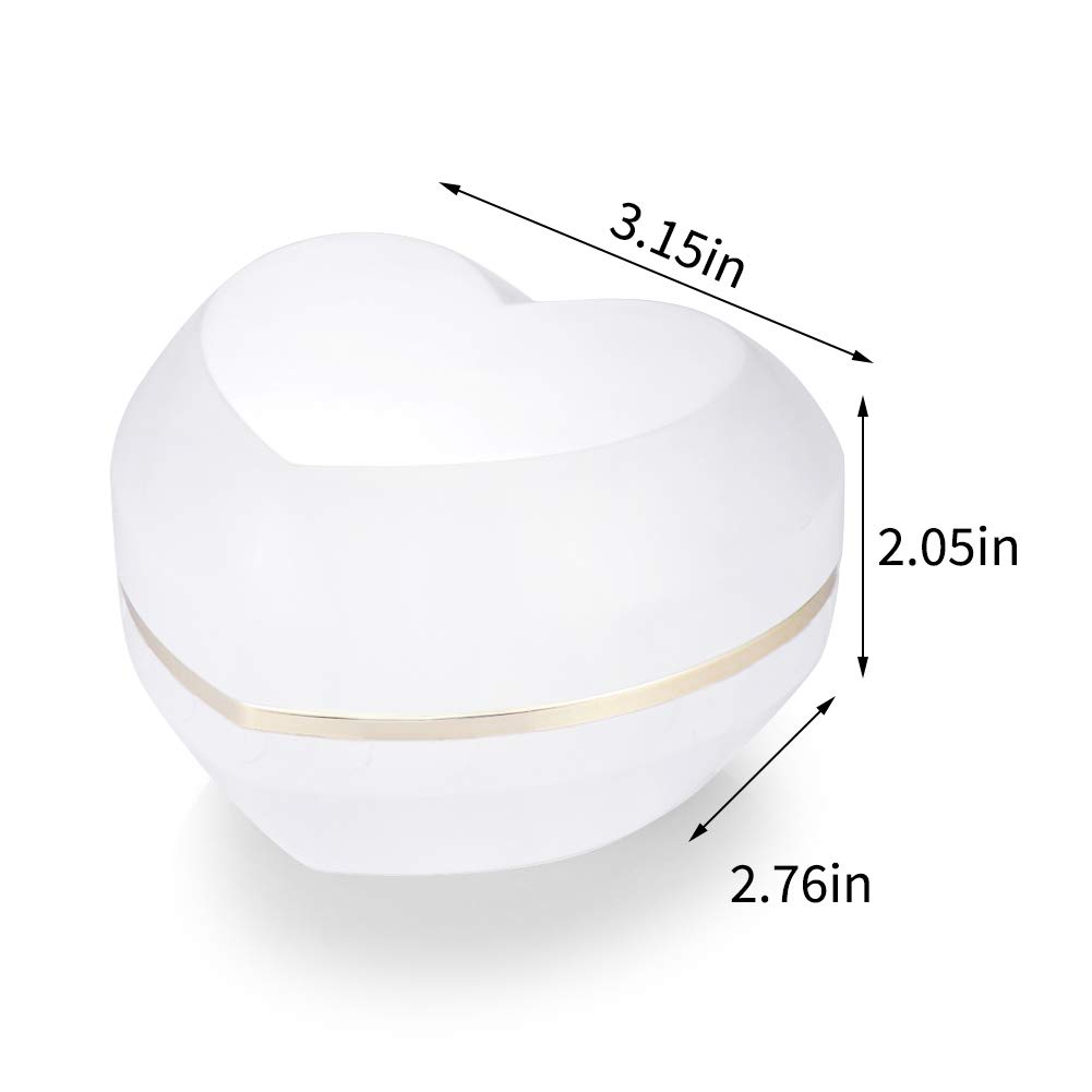 LED Heart Shaped Jewelry Gift Box - Elegant Velvet Ring Display Case with Lights for Diamond Engagement Rings, Wedding & Valentine's Gifts (White) - Perfect for Proposals, Anniversary Surprises & Romantic Gift Presentations