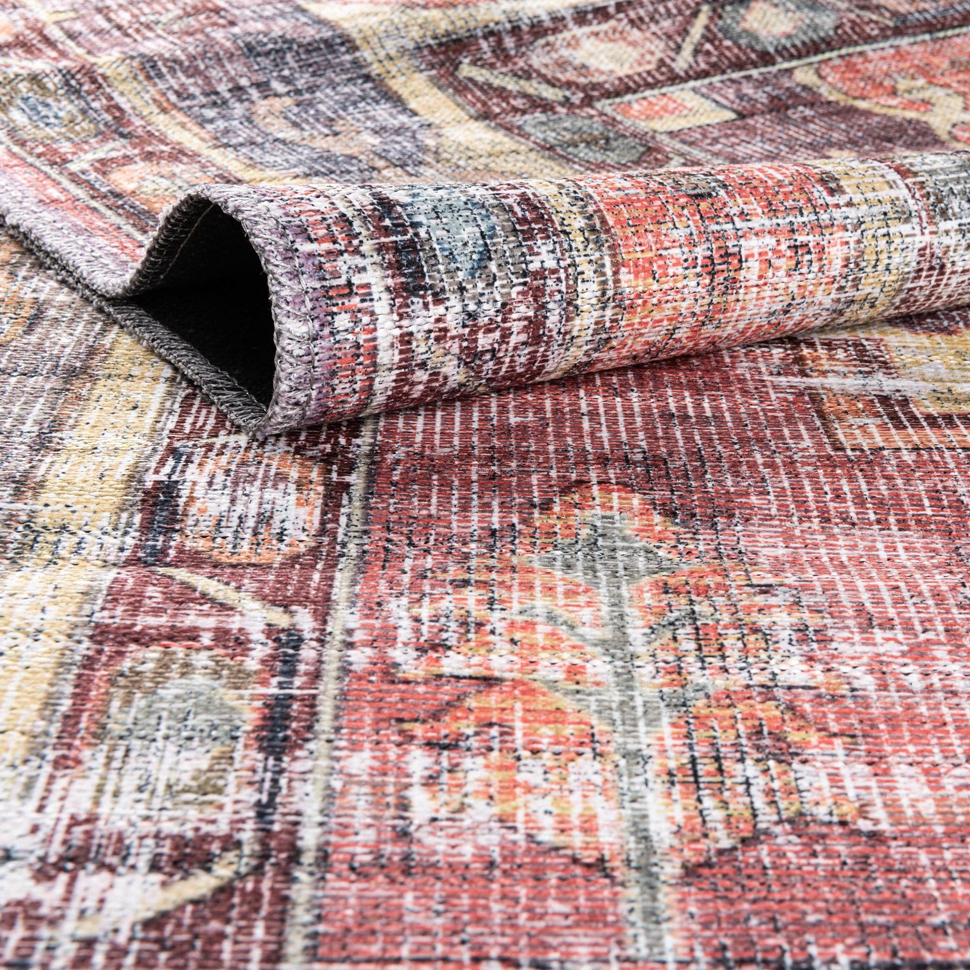 Washable 5' x 8' Oval Pink Low-Pile Rug - Maahru Collection by Rugs.com | Soft & Durable for Living Rooms, Dining Areas & Open Spaces | Easy-Clean Home Decor for High-Traffic Areas