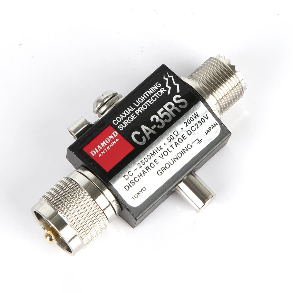 Ca-35Rs PL259 to SO239 Coaxial Connector Adapter - RF Radio Antenna Surge Protector for Ham Radio, CB, Repeater & Communication Systems - Weatherproof & Durable for Outdoor Use